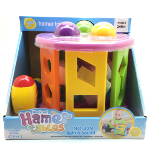 Masă interactivă cu ciocan muzical și forme educative pentru copii