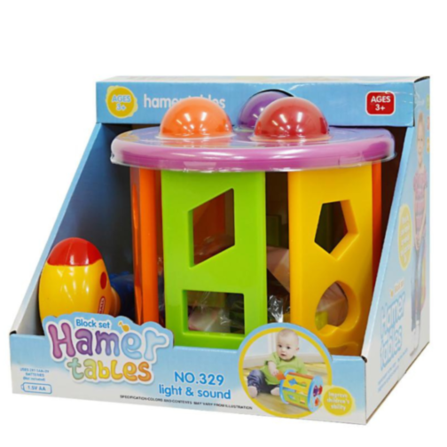 Masă interactivă cu ciocan muzical și forme educative pentru copii