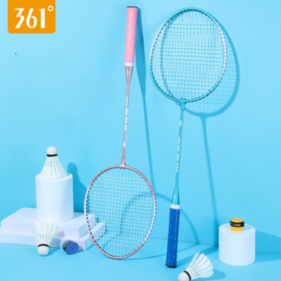 Set 2 Rachete de Badminton pentru Copii cu Husă Colorată – Roz sau Albastru | image