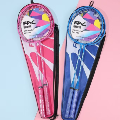 Set 2 Rachete de Badminton pentru Copii cu Husă Colorată – Roz sau Albastru