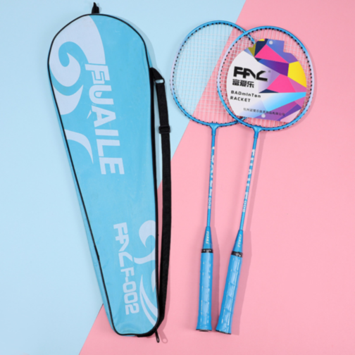 Set 2 Rachete de Badminton pentru Copii cu Husă Colorată – Roz sau Albastru