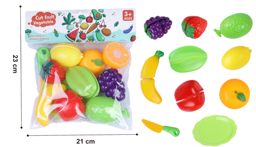 Set 8 Fructe de Feliat cu Cuțit și Farfurioară 