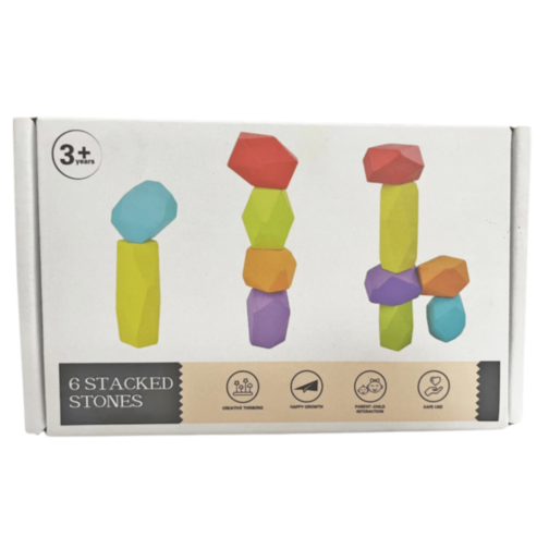 Pietre de Echilibru Montessori din Lemn Colorat