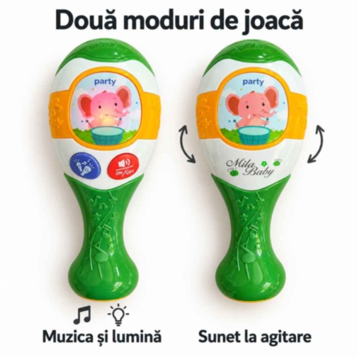 Set două maracas pentru copii, cu muzică și lumini