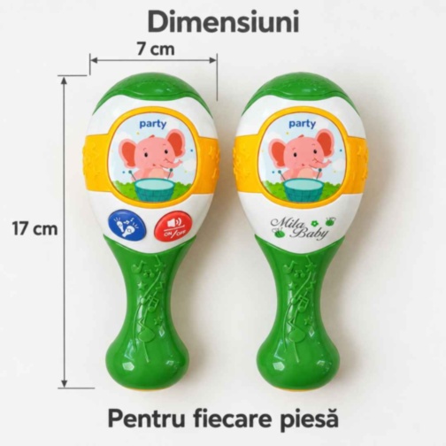 Set două maracas pentru copii, cu muzică și lumini