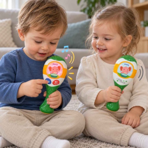 Set două maracas pentru copii, cu muzică și lumini