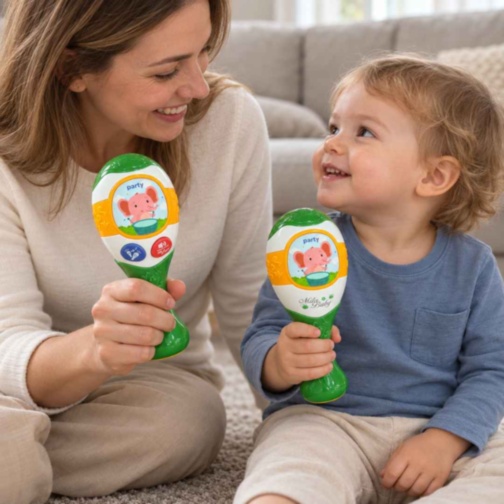 Set două maracas pentru copii, cu muzică și lumini