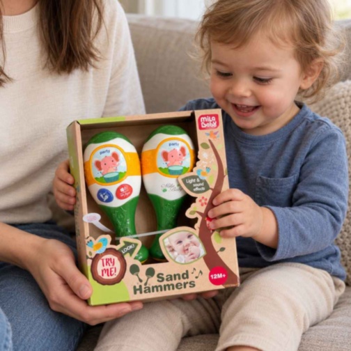 Set două maracas pentru copii, cu muzică și lumini