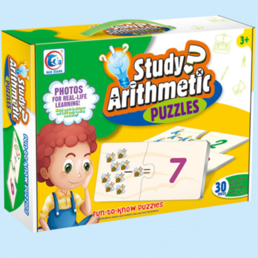 Puzzle Educațional Aritmetică, 60 Piese (30 Perechi), Învățare Prin Joacă