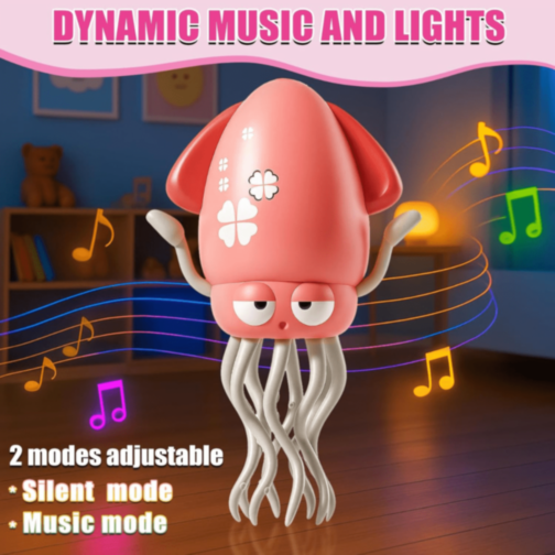 Calamar Dansator Electric cu Lumină și Muzică (culoare aleatorie)