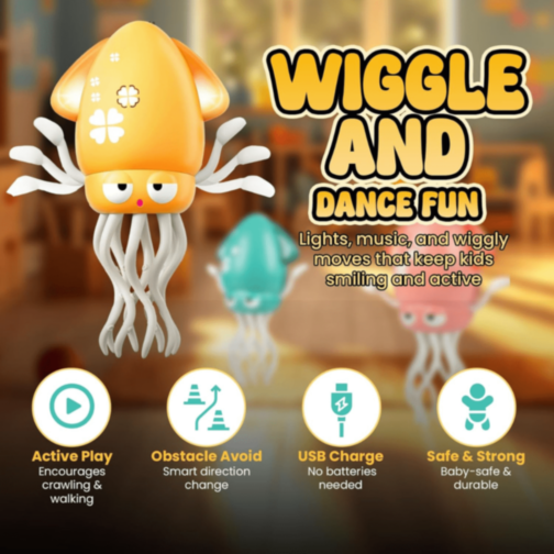 Calamar Dansator Electric cu Lumină și Muzică (culoare aleatorie)