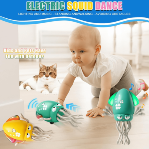 Calamar Dansator Electric cu Lumină și Muzică (culoare aleatorie)