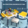 Masă cu Scăunel și Cuburi de Construcție