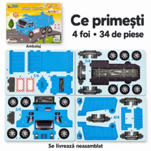 Puzzle 3D camion basculant din spumă EPS pentru copii