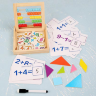 Învață Matematica, joc Montessori din lemn cu fise, abac și cartonașe