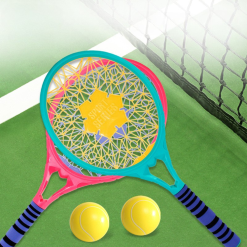 Set Rachete Tenis pentru Copii, cu Mânere Antiderapante și 2 Mingi Incluse