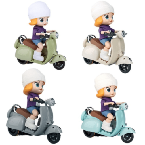 Păpușă cu Scuter Electric cu Lumini și Muzică (culoare aleatorie)