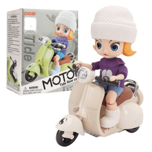 Păpușă cu Scuter Electric cu Lumini și Muzică (culoare aleatorie)