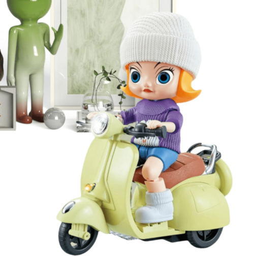 Păpușă cu Scuter Electric cu Lumini și Muzică (culoare aleatorie)