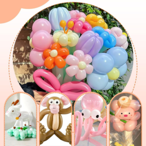 Set Baloane Modelabile cu Pompiță - 24 Bucăți