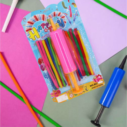 Set Baloane Modelabile cu Pompiță - 24 Bucăți