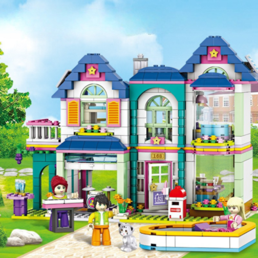 Set de Construcție Casă Elegantă - 852 Piese cu Mini-Figurine