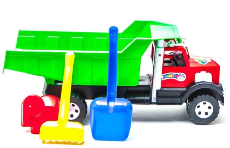 Camion cu Lopățica, Greblă și Formă de Nisip, 52cm