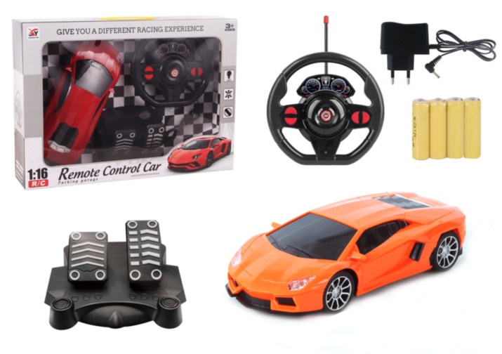 Lamborghini Teleghidat cu Volan și Pedale, baterii reîncărcabile