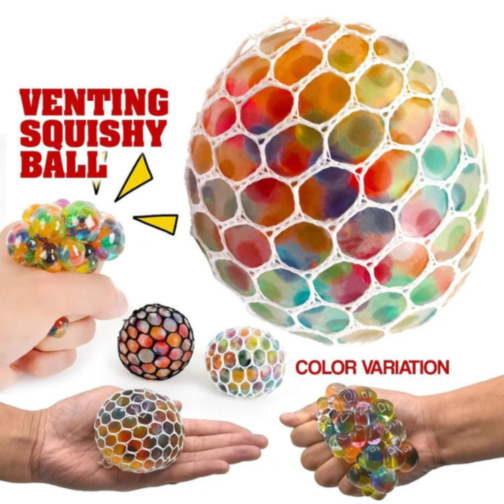Minge antistres cu plasă – Mesh Squish Ball, 12 buc. set