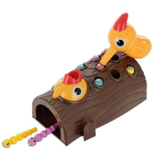 Joc Interactiv de Prindere a Viermișorilor cu Ciocănitoare Magnetică 