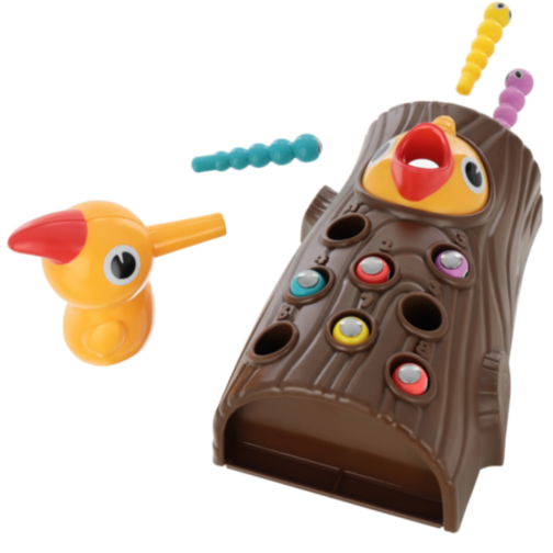 Joc Interactiv de Prindere a Viermișorilor cu Ciocănitoare Magnetică 