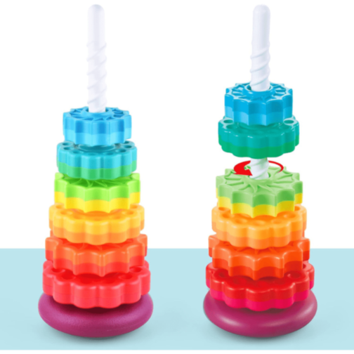 Turn Curcubeu Montessori cu Inele Rotative