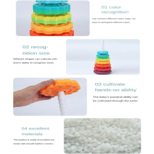 Turn Curcubeu Montessori cu Inele Rotative