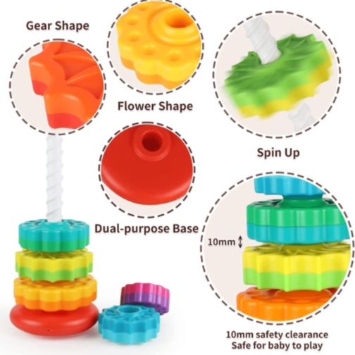 Turn Curcubeu Montessori cu Inele Rotative