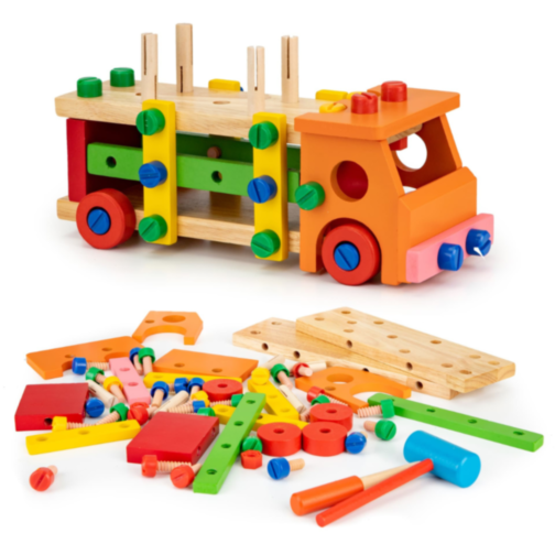 Camion Multifuncțional din Lemn cu Unelte pentru Construcție