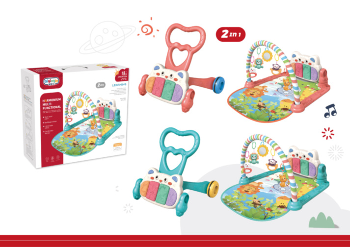 Antemergator si saltea activitati Copii 2 in 1, Piano, centru activitati, melodii, lumini, transformabil Verde