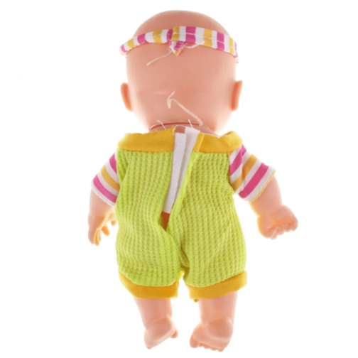 Păpușă Bebeluș cu Pătuț Roz și Biberon (culoare aleatorie)