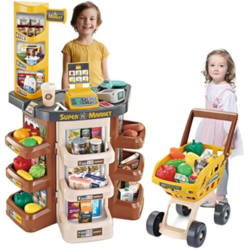Mini Supermarket pentru Copii cu Cărucior și Casă