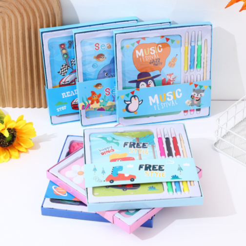 Set Creativ Montessori - Cărți de Colorat și Răzuire – Tematică Viața Marină