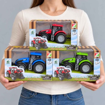 Tractor de jucărie cu inerție și capotă mobilă | image