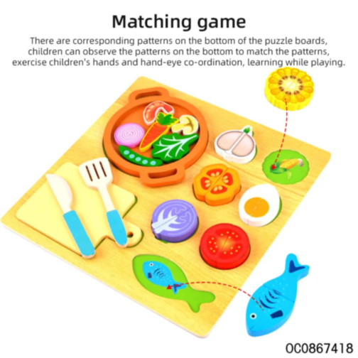 Set magnetic de gătit cu legume și pește