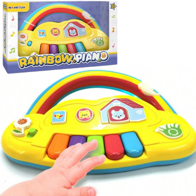 Pian Curcubeu cu Sunete și Lumini - Jucărie Interactivă pentru Bebeluși | image