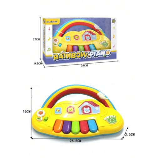 Pian Curcubeu cu Sunete și Lumini - Jucărie Interactivă pentru Bebeluși