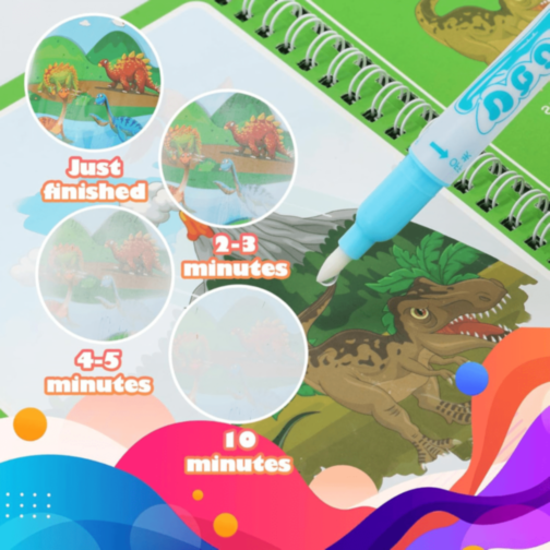 1buc. Carte Magică de Colorat Reutilizabilă cu Apă (model aleatoriu)