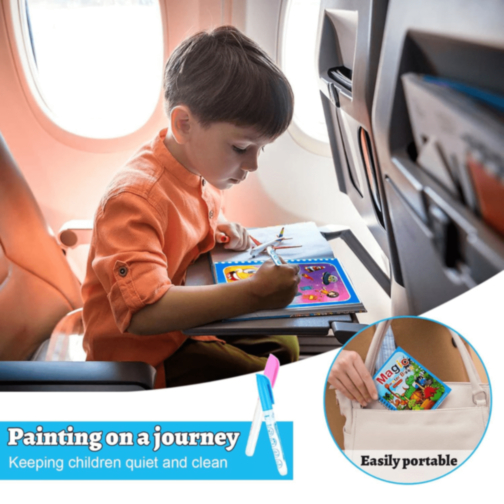 1buc. Carte Magică de Colorat Reutilizabilă cu Apă (model aleatoriu)