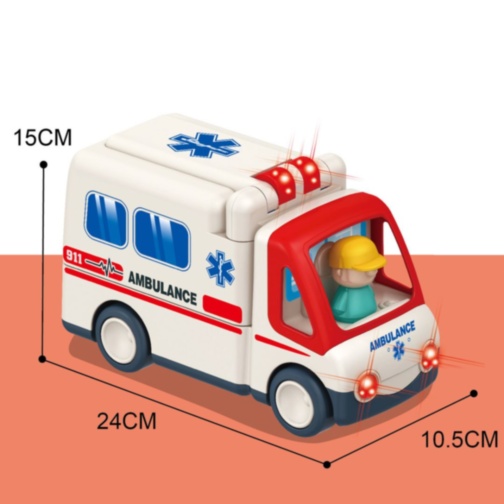 Ambulanță de Jucărie cu Set Doctor și Pacient
