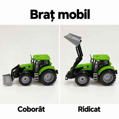 Tractor de jucărie cu inerție și braț mobil
