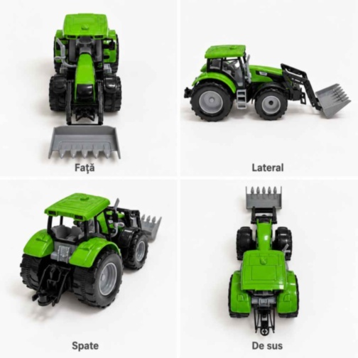 Tractor de jucărie cu inerție și braț mobil
