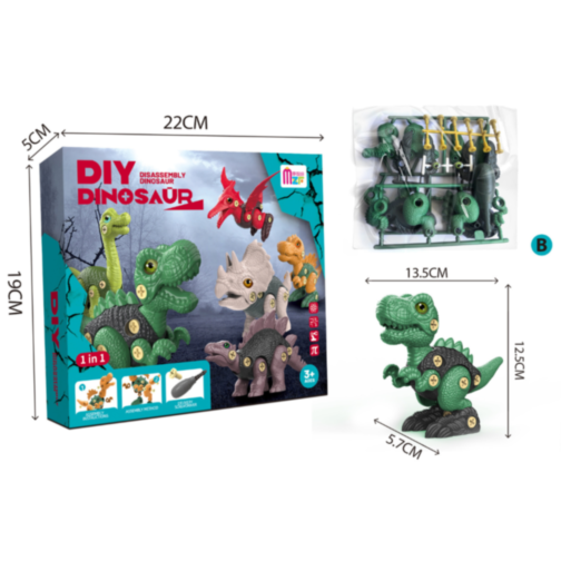 Dinozaur de Asamblat DIY cu Șurubelniță | Jucărie Educativă pentru Copii