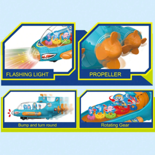 Submarin Explorator cu Lumini, Sunete și Mișcare Interactivă